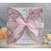 Square Invitation Card With Ribbon Bow Glitter Paper Laser Cut Teachers' Day Greeting Card